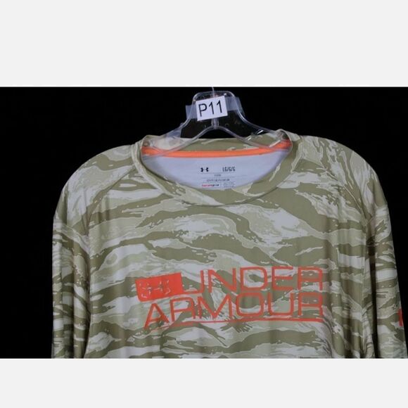 UNDER ARMOUR CAMOUFLAGE LOOSE HEATGEAR MENS SIZE LARGE LS SAND ORANGE - Picture 3 of 6